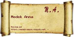 Medek Anna névjegykártya